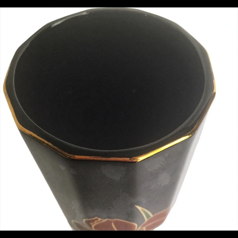 Vintage 80s Vase Otagiri Japan Iris